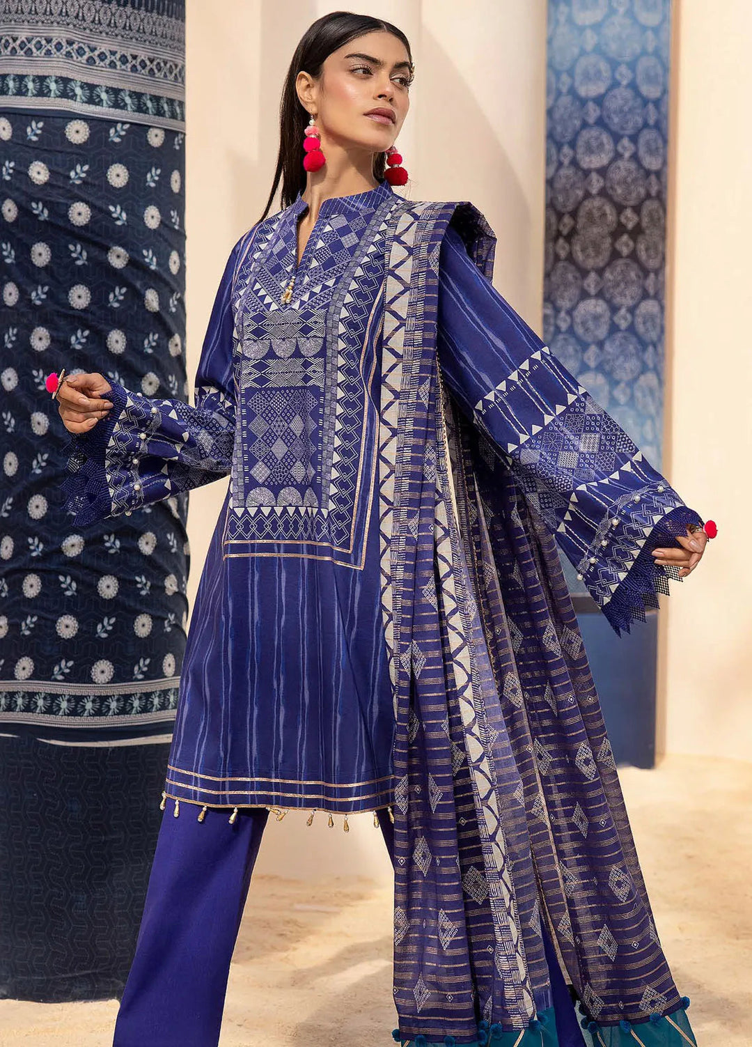 Gul Ahmed Printed Lawn Suits Unstitched 3 Piece GA24SU ST 42003 - Summer Collection