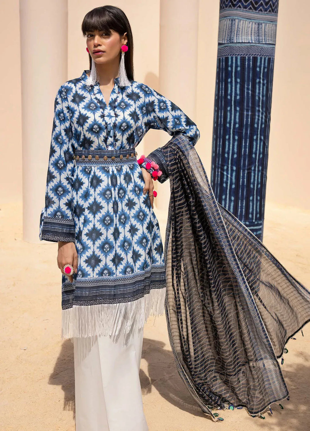 Gul Ahmed Printed Lawn Suits Unstitched 3 Piece GA24SU ST 42004 - Summer Collection