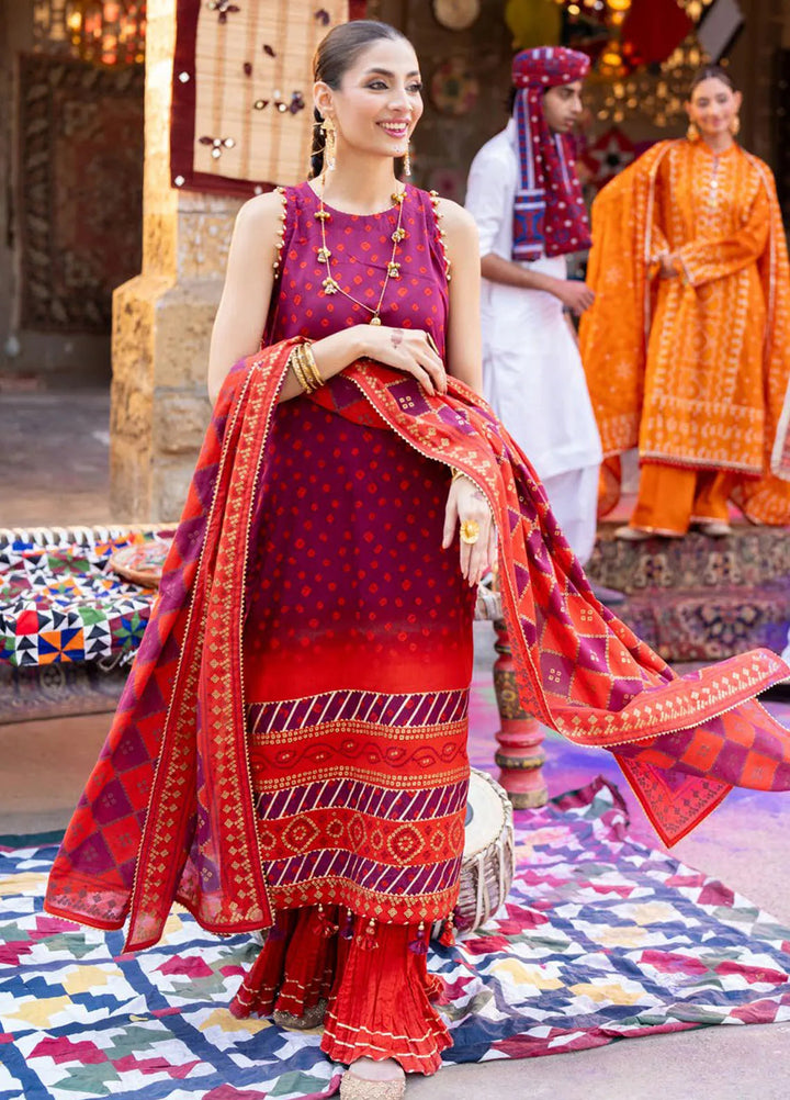 Gul Ahmed Printed Lawn Suits Unstitched 3 Piece GA25CH CL-52410 B - Summer Collection