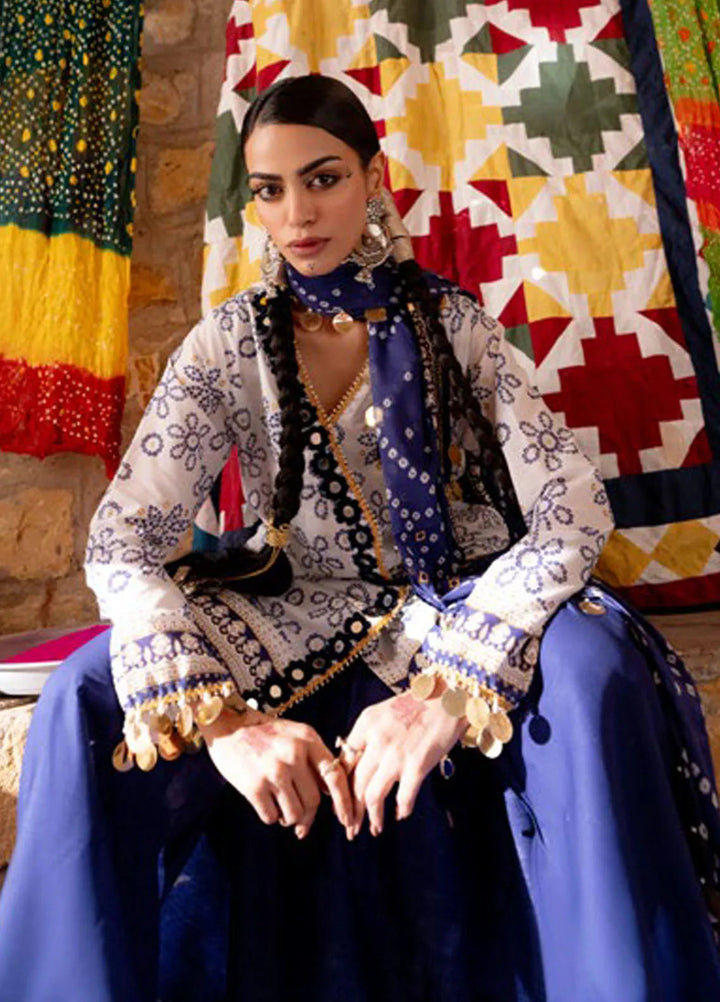 Gul Ahmed Printed Lawn Suits Unstitched 3 Piece GA25CH CL-52411 B - Summer Collection