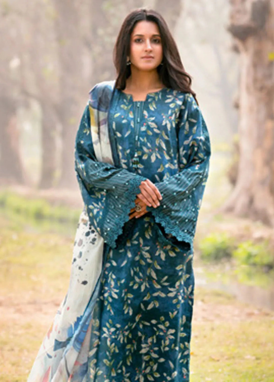 Gul Ahmed Printed Lawn Suits Unstitched 3 Piece GA25DK CL-52435 - Summer Collection