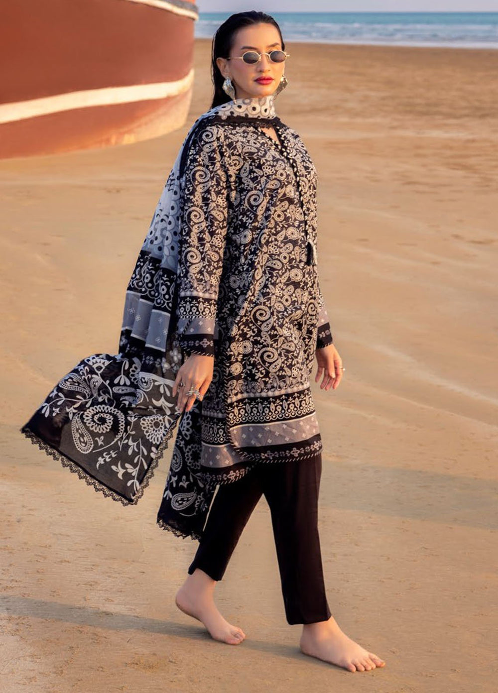 Gul Ahmed Printed Lawn Suits Unstitched 3 Piece GA25NB B-52001 - Summer Collection