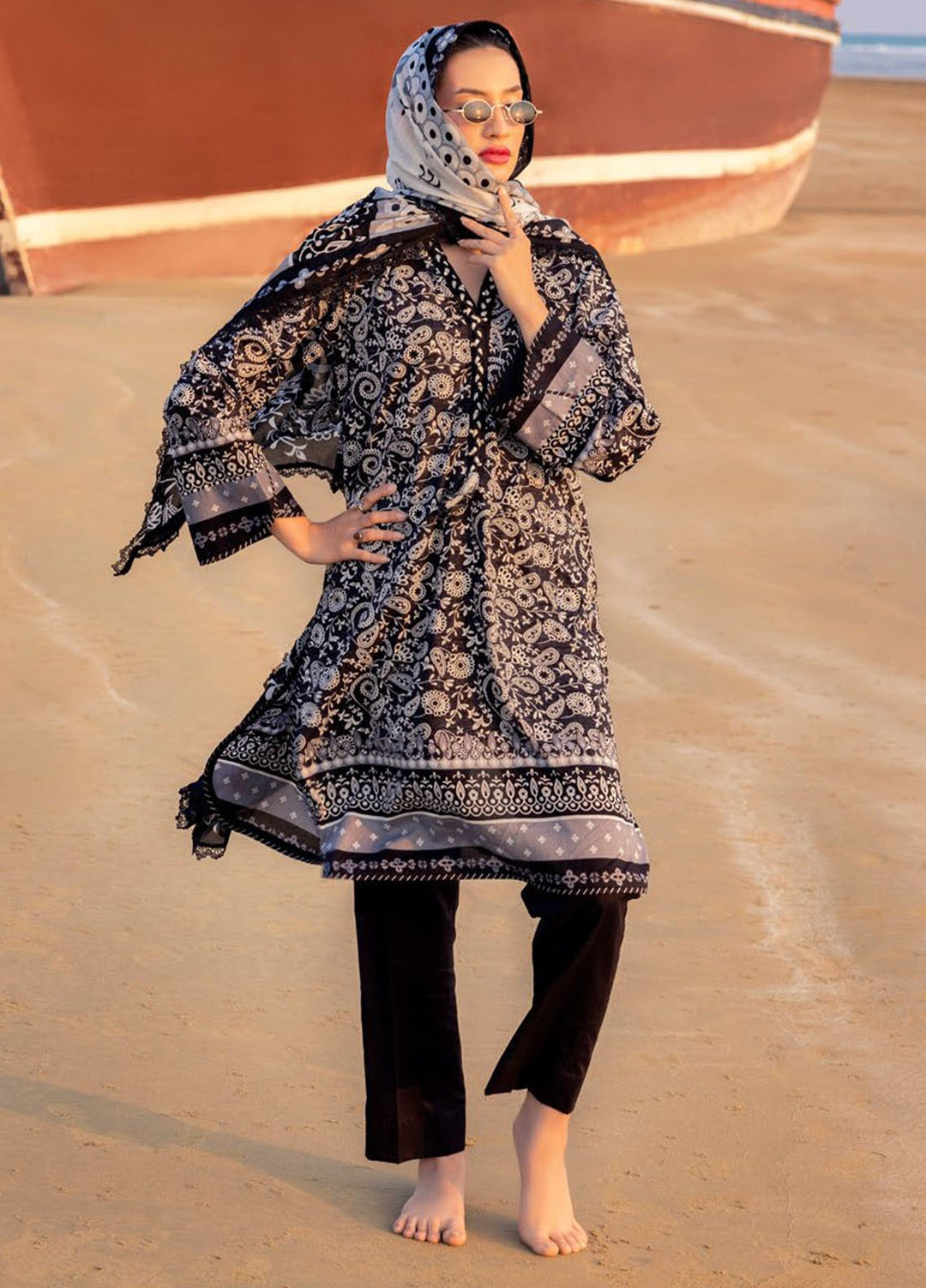 Gul Ahmed Printed Lawn Suits Unstitched 3 Piece GA25NB B-52001 - Summer Collection