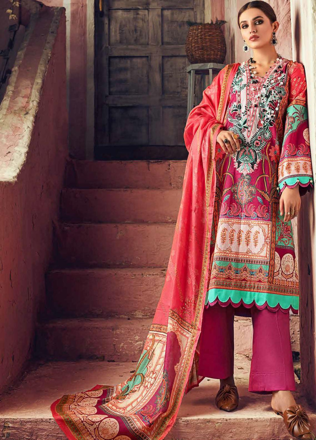Gul Ahmed Embroidered Corduroy Suits Unstitched 3 Piece GA21JW CD-12002 - Winter Collection