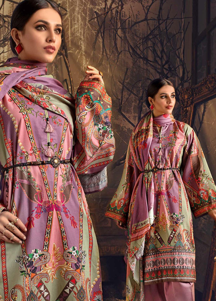 Gul Ahmed Printed Corduroy Suits Unstitched 3 Piece GA21JW CD-12012 B - Winter Collection