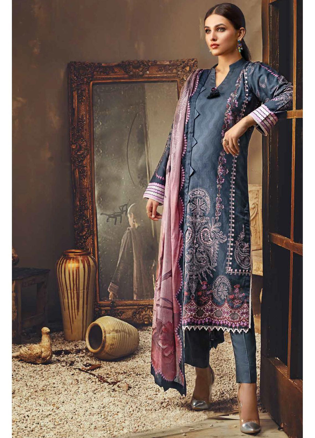 Gul Ahmed Printed Corduroy Suits Unstitched 3 Piece GA21JW CD-12015 A - Winter Collection