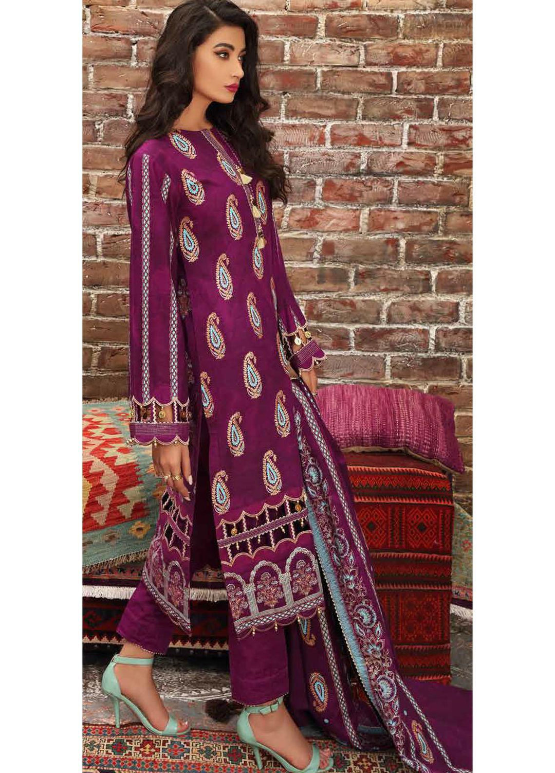 Gul Ahmed Printed Khaddar Suits Unstitched 3 Piece GA21JW K-12035 B - Winter Collection