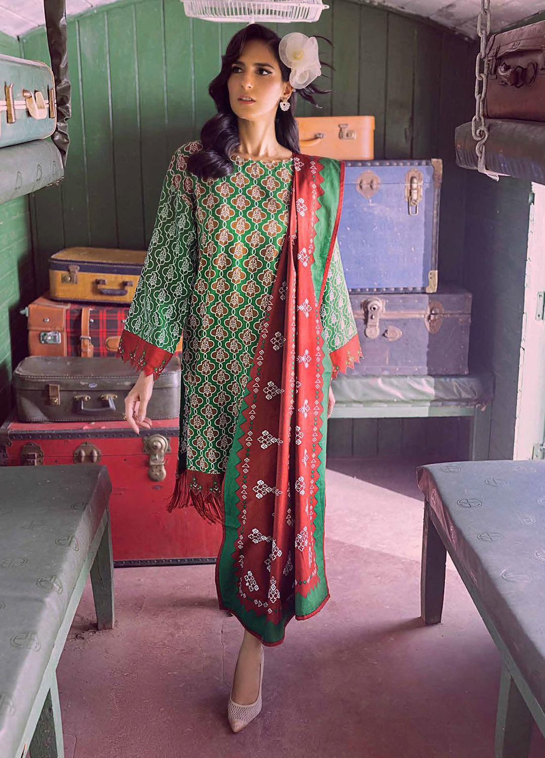 Gul Ahmed Printed Khaddar Suits Unstitched 3 Piece GA21JW K-12039 A - Winter Collection