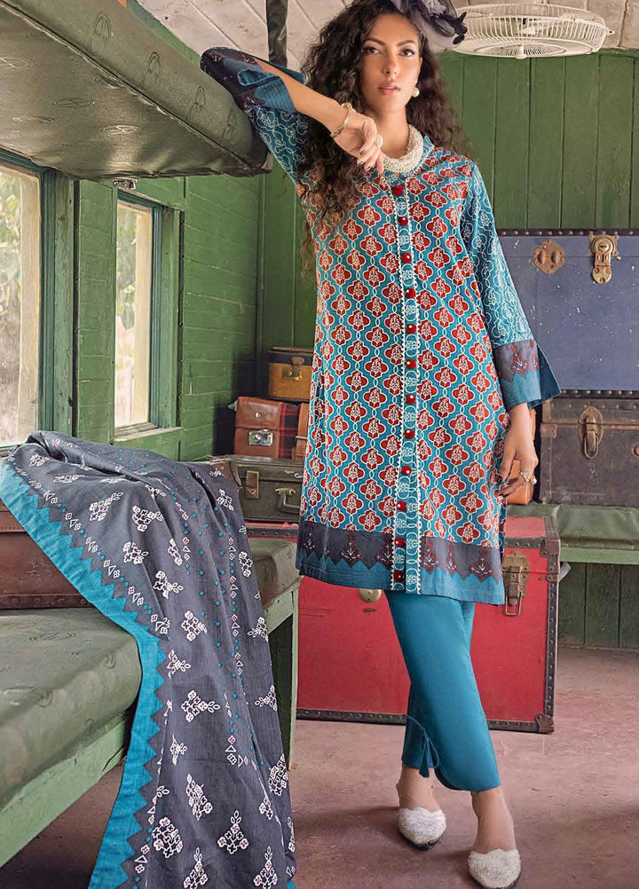 Gul Ahmed Printed Khaddar Suits Unstitched 3 Piece GA21JW K-12039 B - Winter Collection