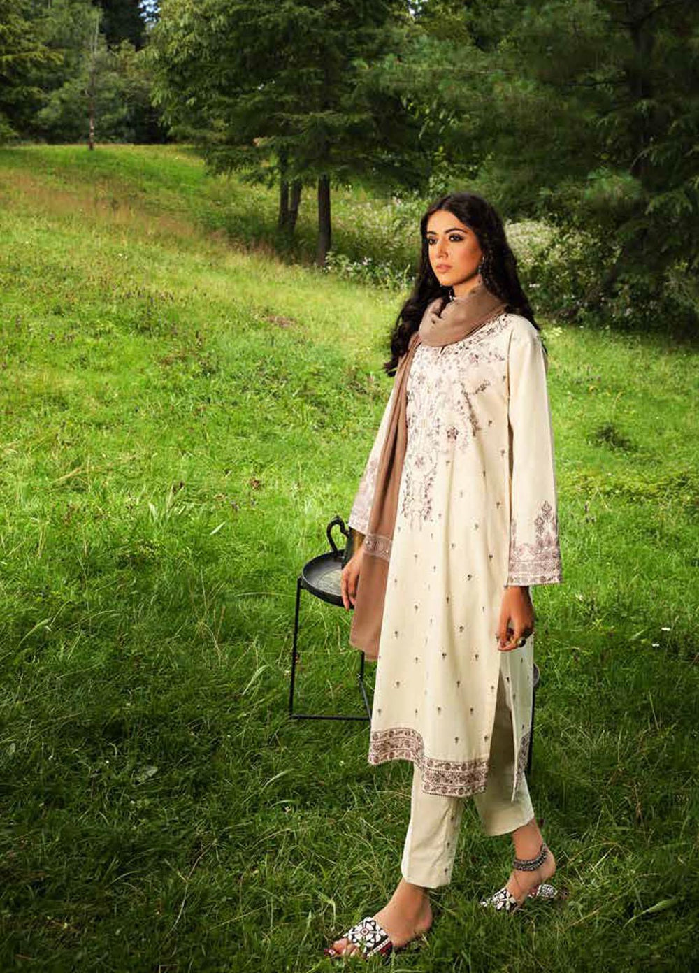 Gul Ahmed Embroidered Khaddar Suits Unstitched 3 Piece GA21JL AP-12025 - Winter Collection