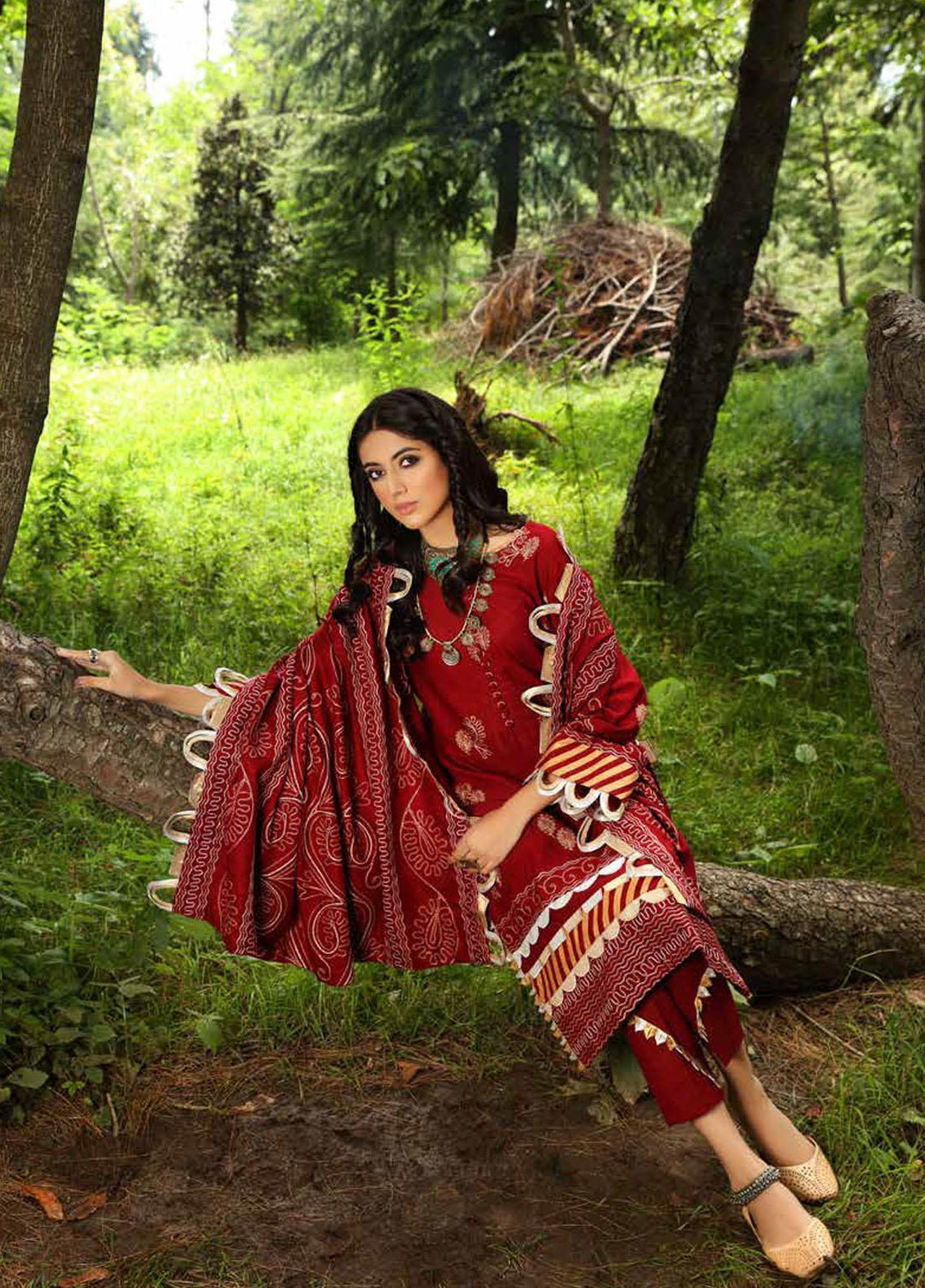 Gul Ahmed Embroidered Khaddar Suits Unstitched 3 Piece GA21JL AP-12066 - Winter Collection