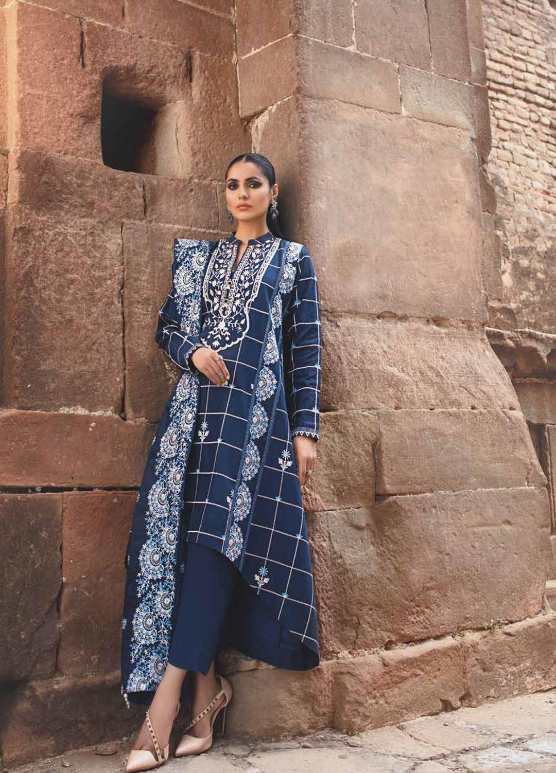 Gul Ahmed Embroidered Karandi Suits Unstitched 3 Piece GA21JL AY-12017 - Winter Collection