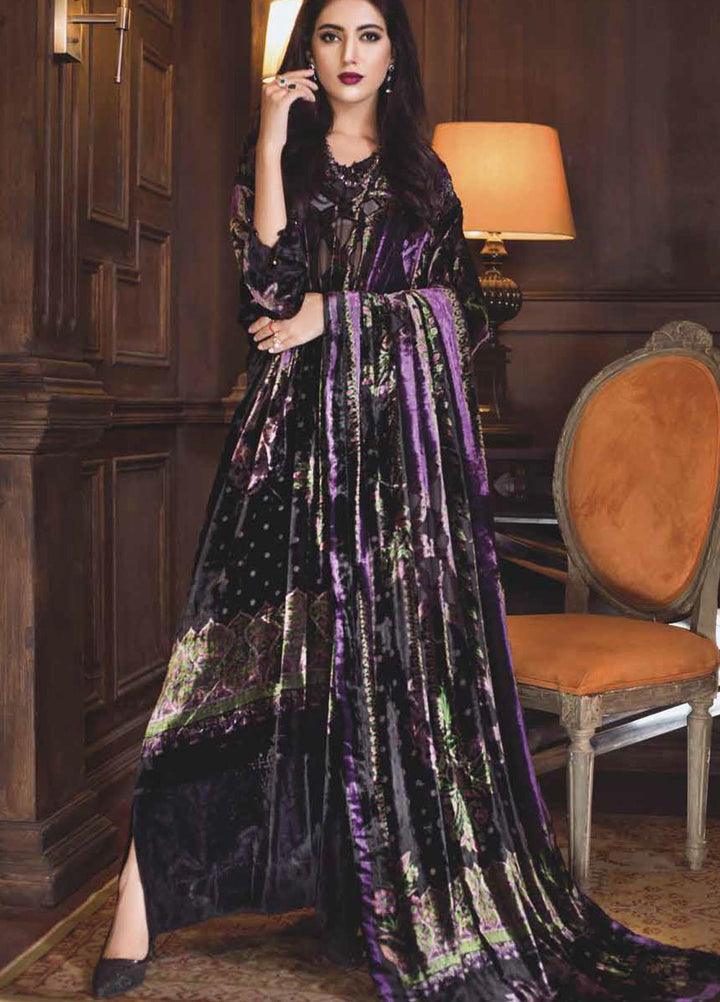 Gul Ahmed Printed Velvet Suits Unstitched 3 Piece GA21JL BVL-12003 A - Winter Collection