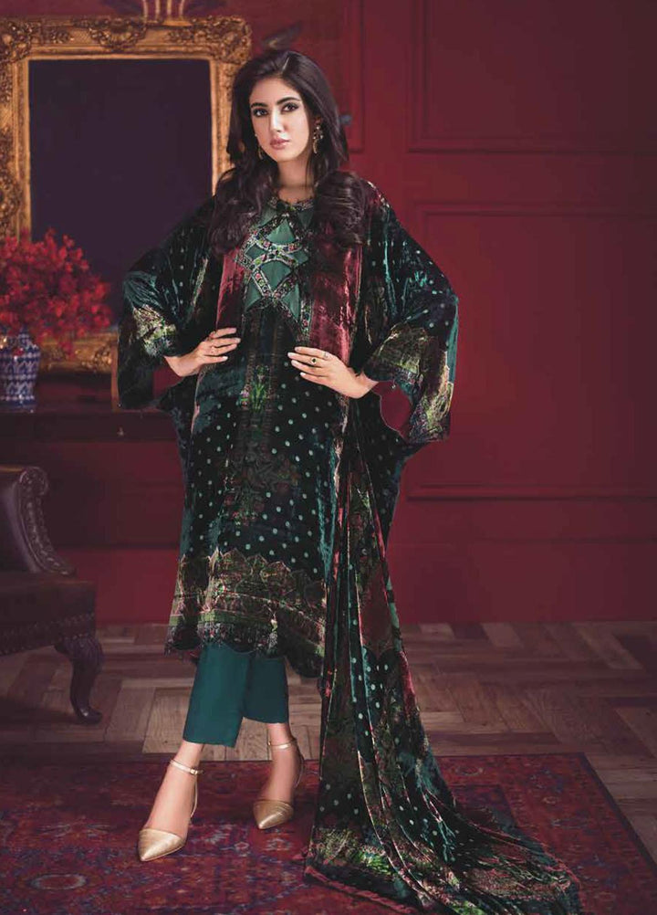 Gul Ahmed Printed Velvet Suits Unstitched 3 Piece GA21JL BVL-12003 B - Winter Collection