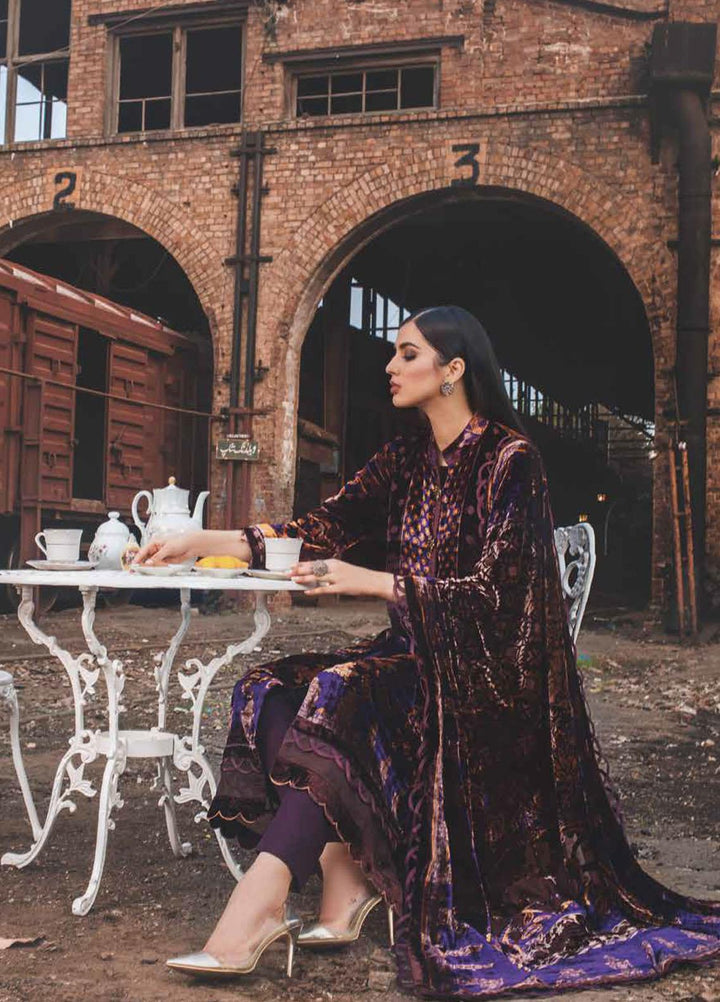 Gul Ahmed Printed Velvet Suits Unstitched 3 Piece GA21JL BVL-12005 A - Winter Collection