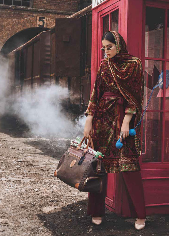 Gul Ahmed Printed Velvet Suits Unstitched 3 Piece GA21JL BVL-12009 A - Winter Collection