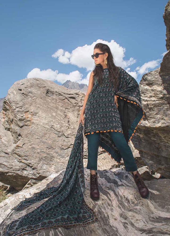 Gul Ahmed Printed Velvet Suits Unstitched 3 Piece GA21JL BVL-12011 A - Winter Collection