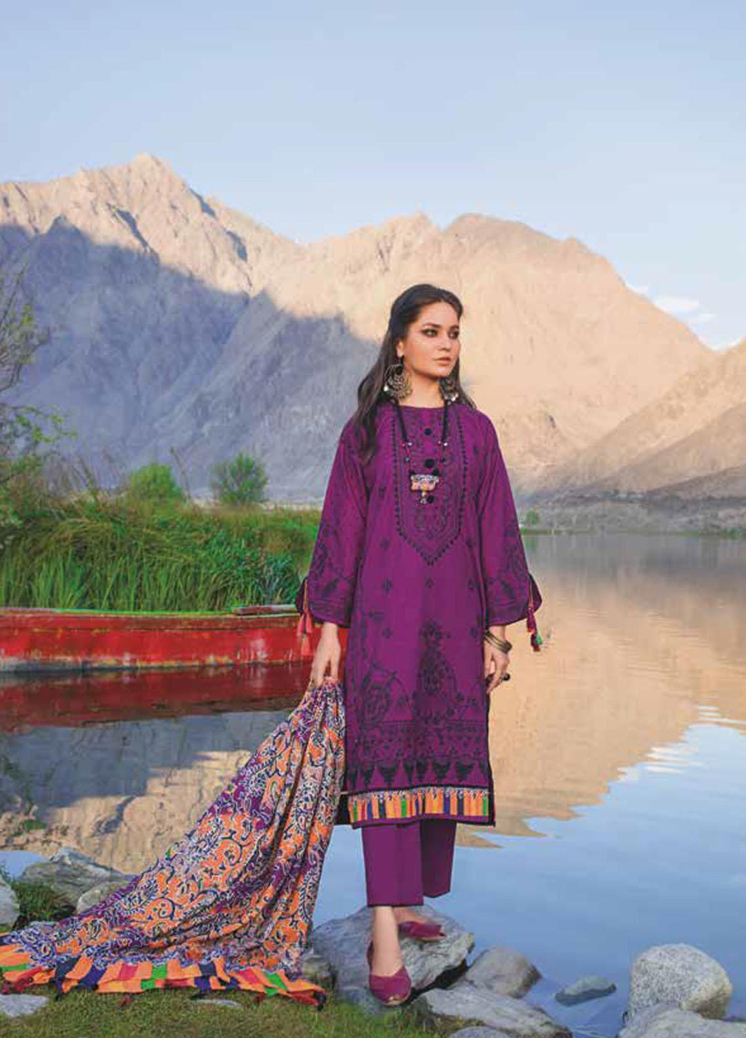 Gul Ahmed Embroidered Khaddar Suits Unstitched 3 Piece GA21JL PVS-12012 - Winter Collection