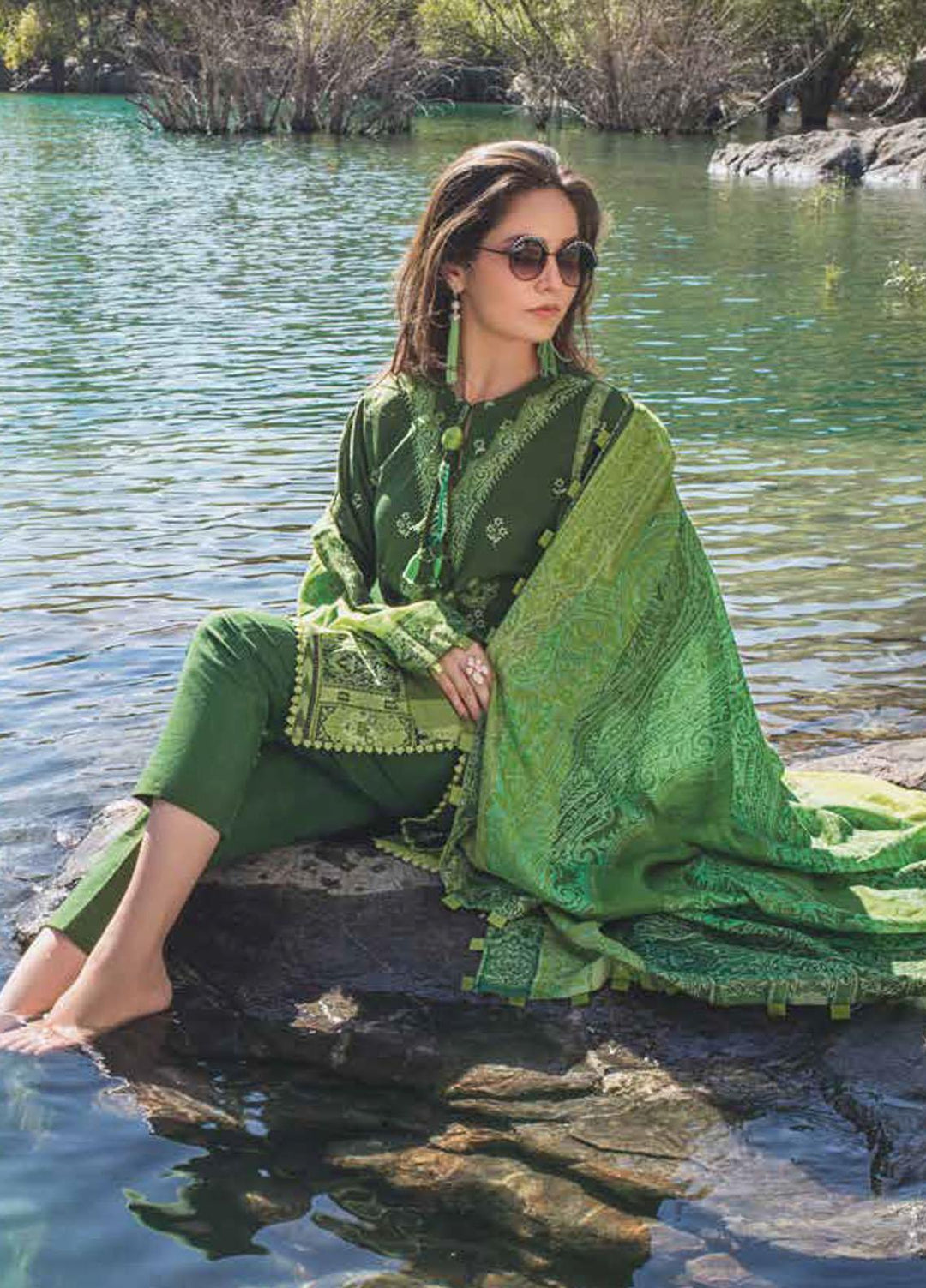 Gul Ahmed Printed Khaddar Suits Unstitched 3 Piece GA21JL PVS-12014 - Winter Collection