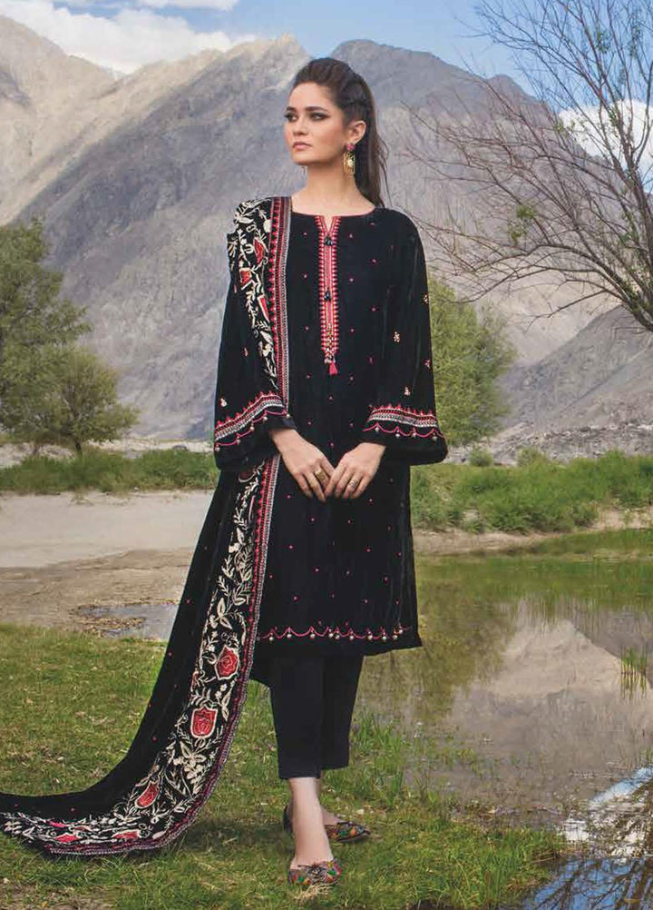 Gul Ahmed Embroidered Velvet Suits Unstitched 3 Piece GA21JL WV-12005 - Winter Collection