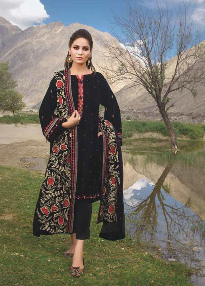 Gul Ahmed Embroidered Velvet Suits Unstitched 3 Piece GA21JL WV-12005 - Winter Collection