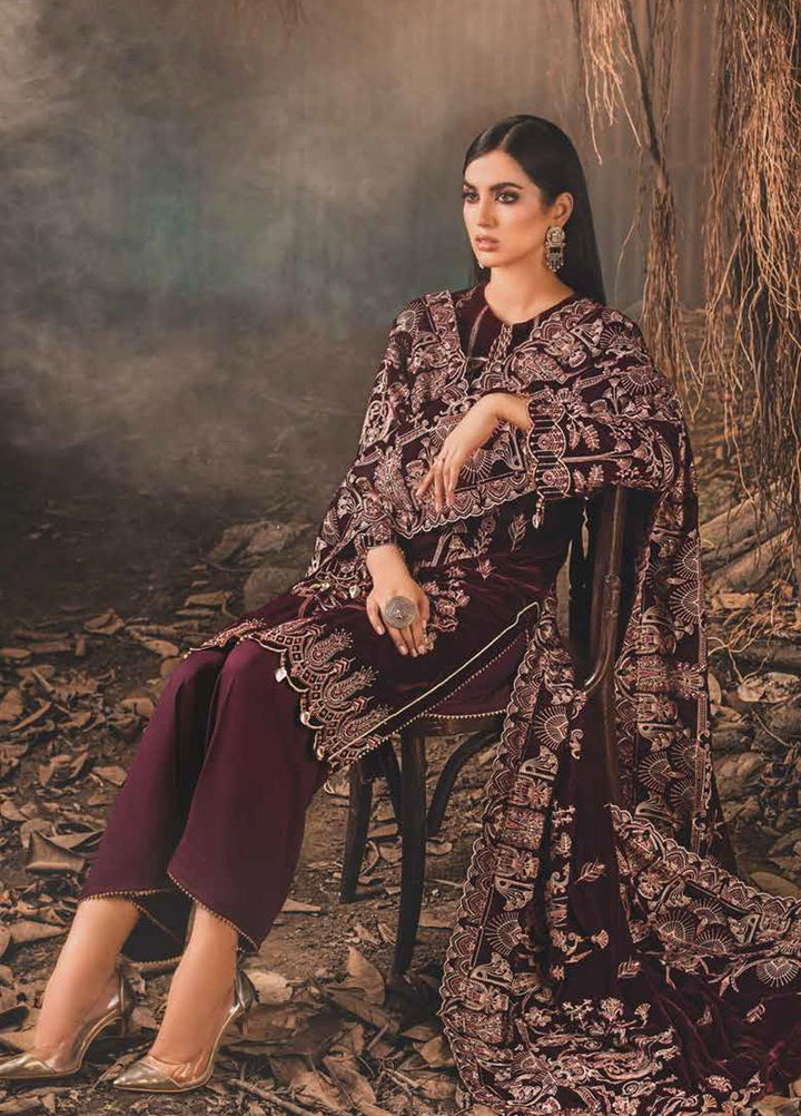 Gul Ahmed Embroidered Velvet Suits Unstitched 3 Piece GA21JL WV-12007 - Winter Collection