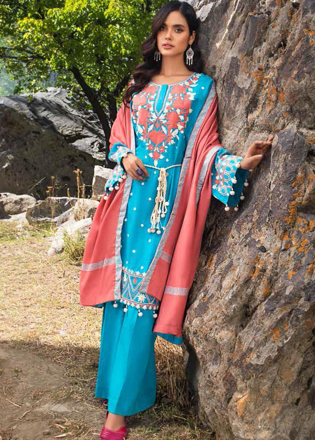 Pure Joy of Winter By Gul Ahmed Embroidered Khaddar Suits Unstitched 3 Piece GA22PJ AP-12027 - Winter Collection