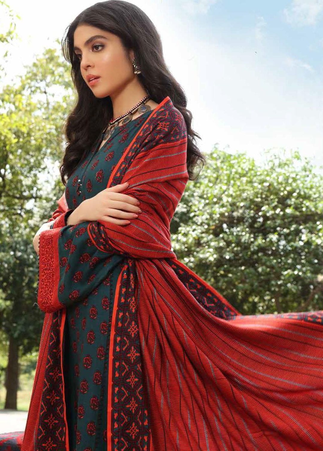 Pure Joy of Winter By Gul Ahmed Printed Linen Suits Unstitched 3 Piece GA22PJ LT-12015 B - Winter Collection