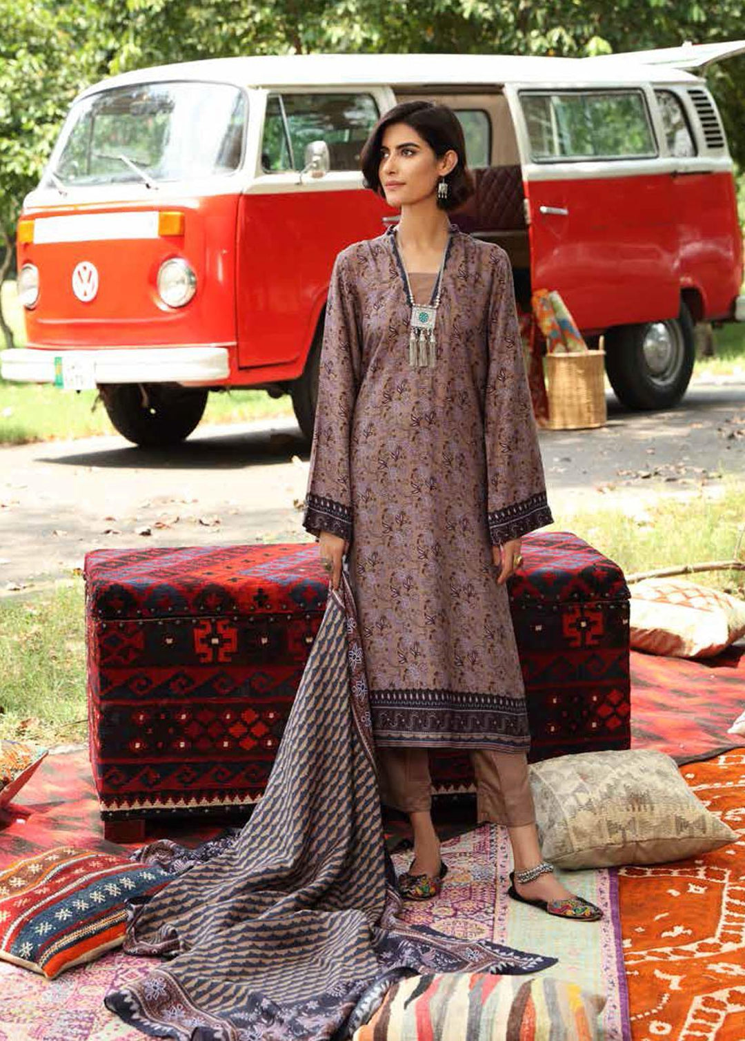 Pure Joy of Winter By Gul Ahmed Printed Linen Suits Unstitched 3 Piece GA22PJ LT-12027 A - Winter Collection