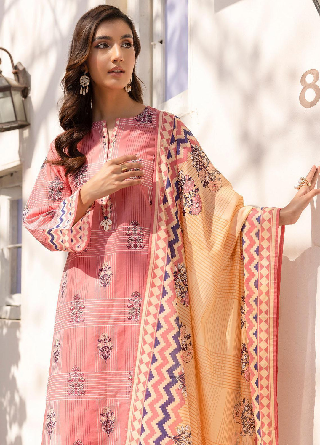 Gul Ahmed Printed Lawn Suits Unstitched 3 Piece GA23SF CL32381-A - Summer Collection