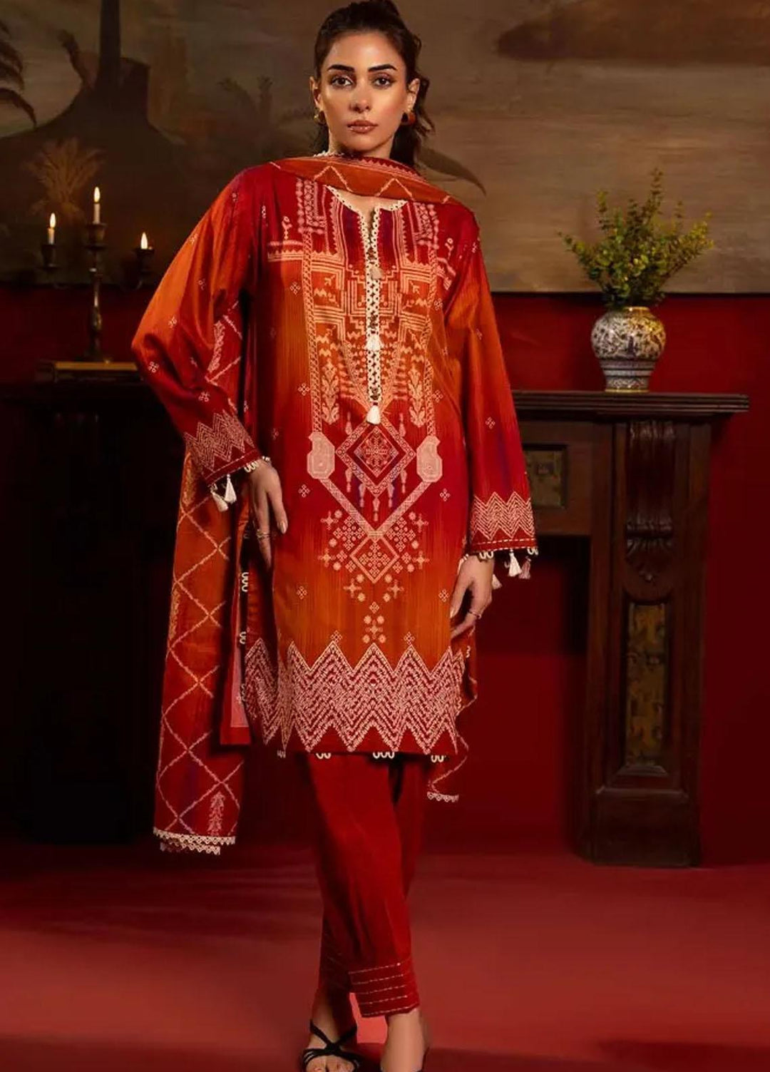 Gul Ahmed Printed Lawn Suits Unstitched 3 Piece GA24RC CL-42178 - Summer Collection