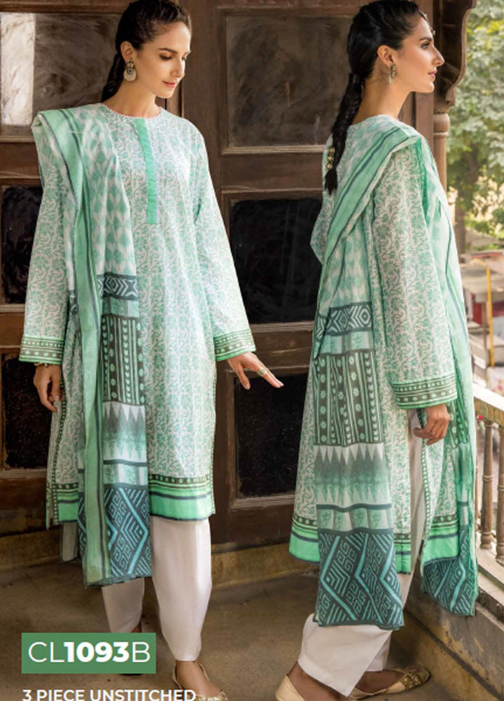Gul Ahmed Printed Lawn Suits Unstitched 3 Piece GA21LL CL1093B - Summer Collection