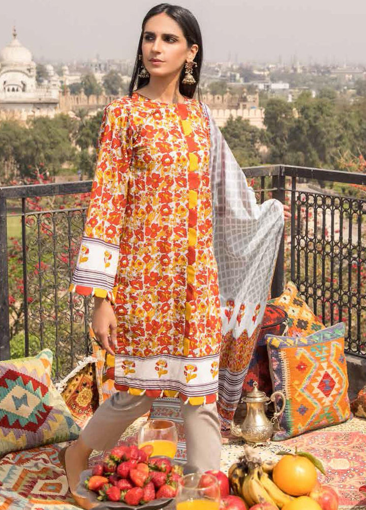 Gul Ahmed Printed Lawn Suits Unstitched 3 Piece GA21LL CL1135B - Summer Collection