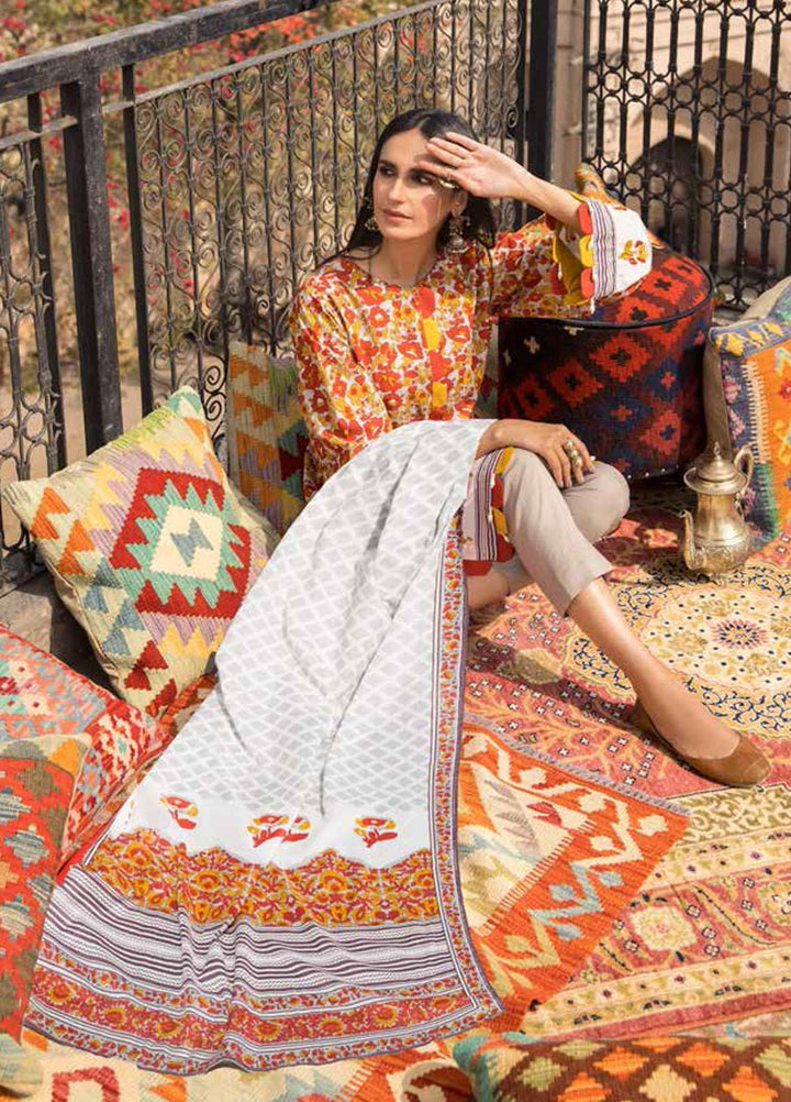 Gul Ahmed Printed Lawn Suits Unstitched 3 Piece GA21LL CL1135B - Summer Collection