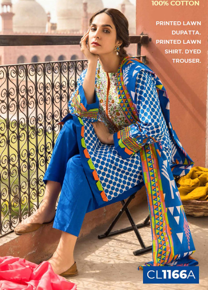 Gul Ahmed Printed Lawn Suits Unstitched 3 Piece GA21LL CL1166A - Summer Collection