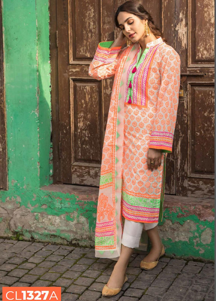 Gul Ahmed Printed Lawn Suits Unstitched 3 Piece GA21LL CL1327A - Summer Collection