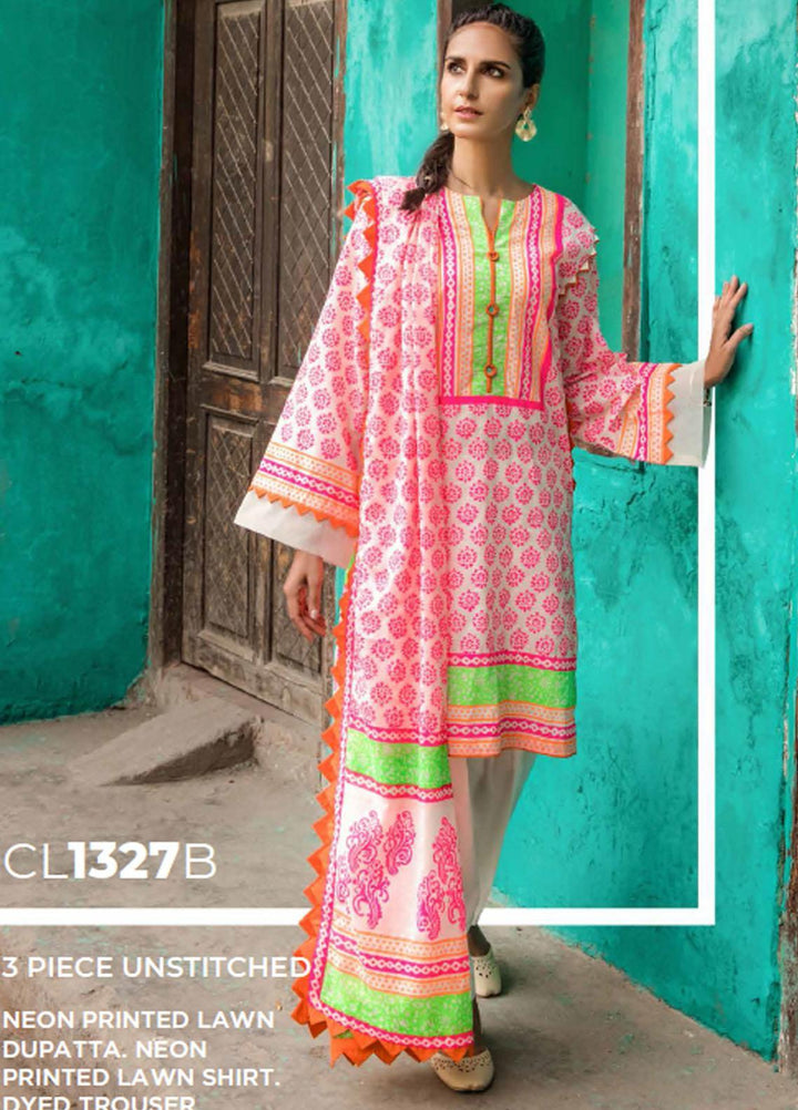 Gul Ahmed Printed Lawn Suits Unstitched 3 Piece GA21LL CL1327B - Summer Collection