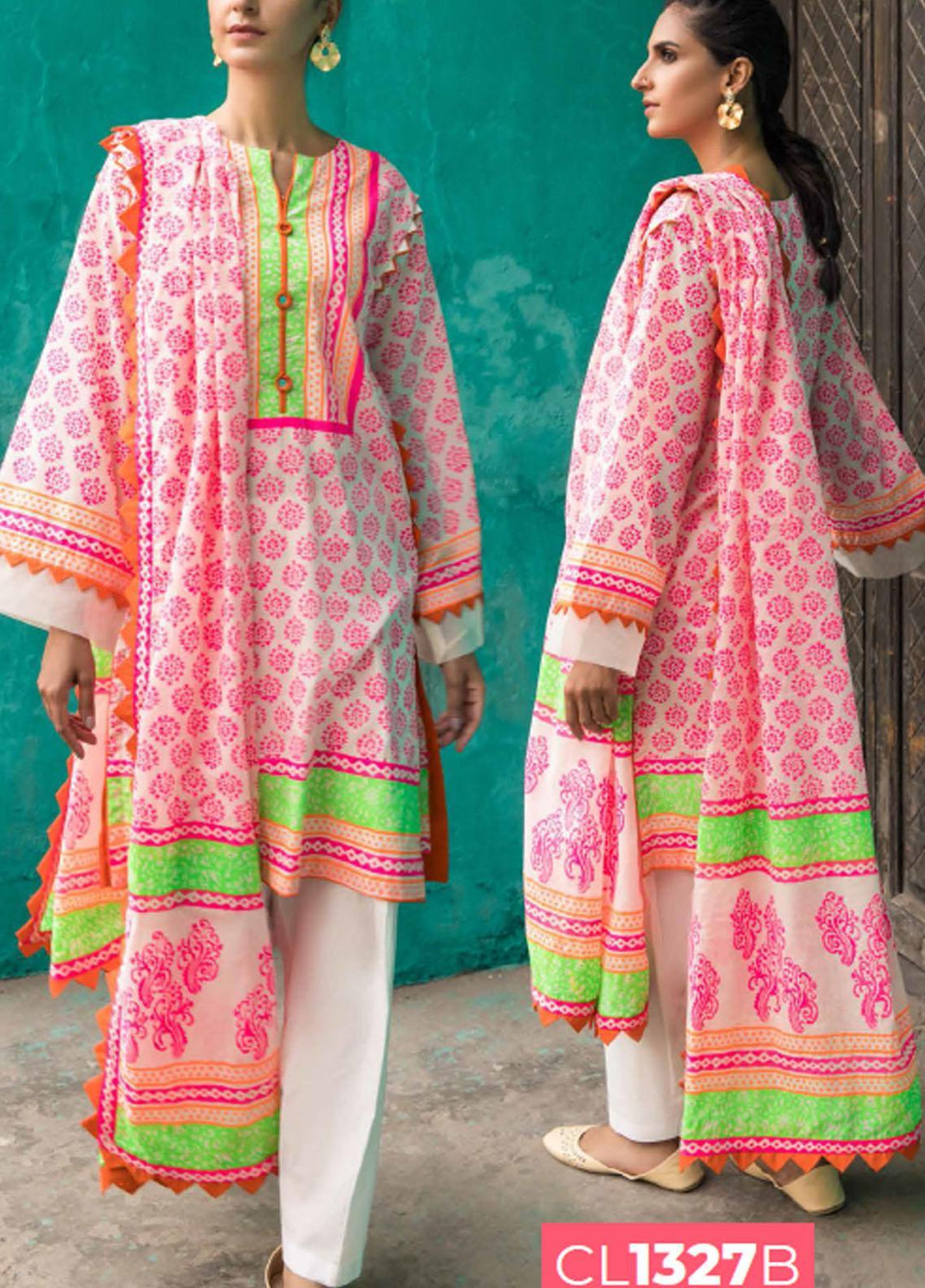 Gul Ahmed Printed Lawn Suits Unstitched 3 Piece GA21LL CL1327B - Summer Collection