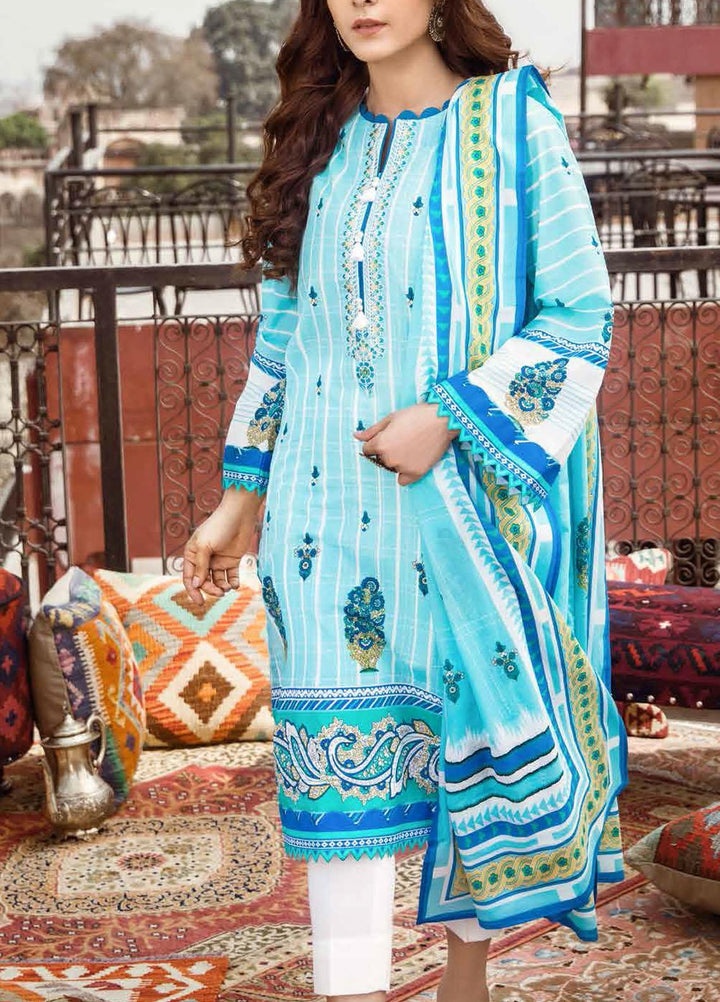 Gul Ahmed Embroidered Lawn Suits Unstitched 2 Piece GA21LL TL339 - Summer Collection