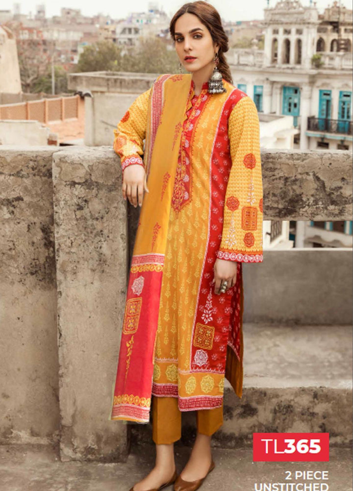 Gul Ahmed Embroidered Lawn Suits Unstitched 2 Piece GA21LL TL365 - Summer Collection