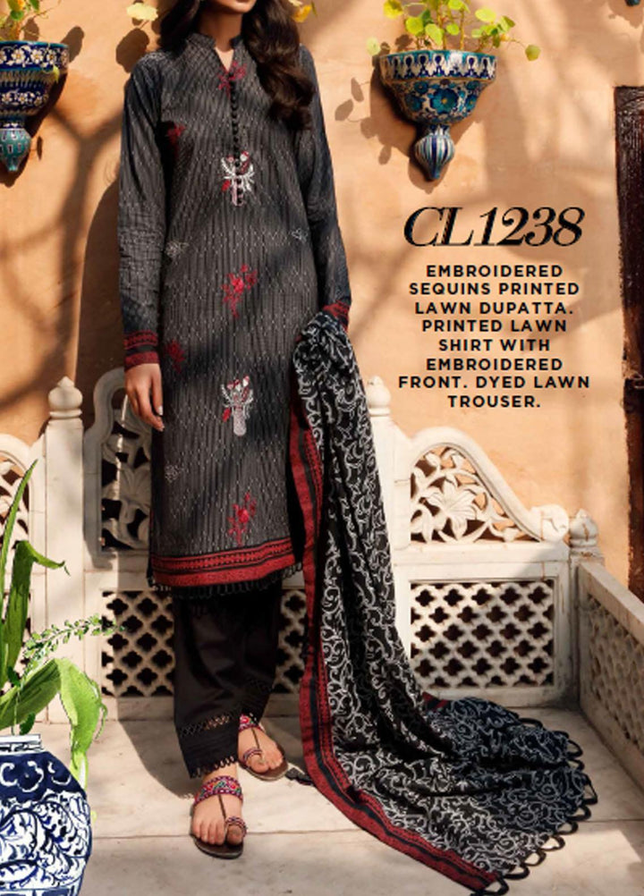 Sunehri By Gul Ahmed Embroidered Lawn Suits Unstitched 3 Piece GA21SL CL-1238 - Summer Collection