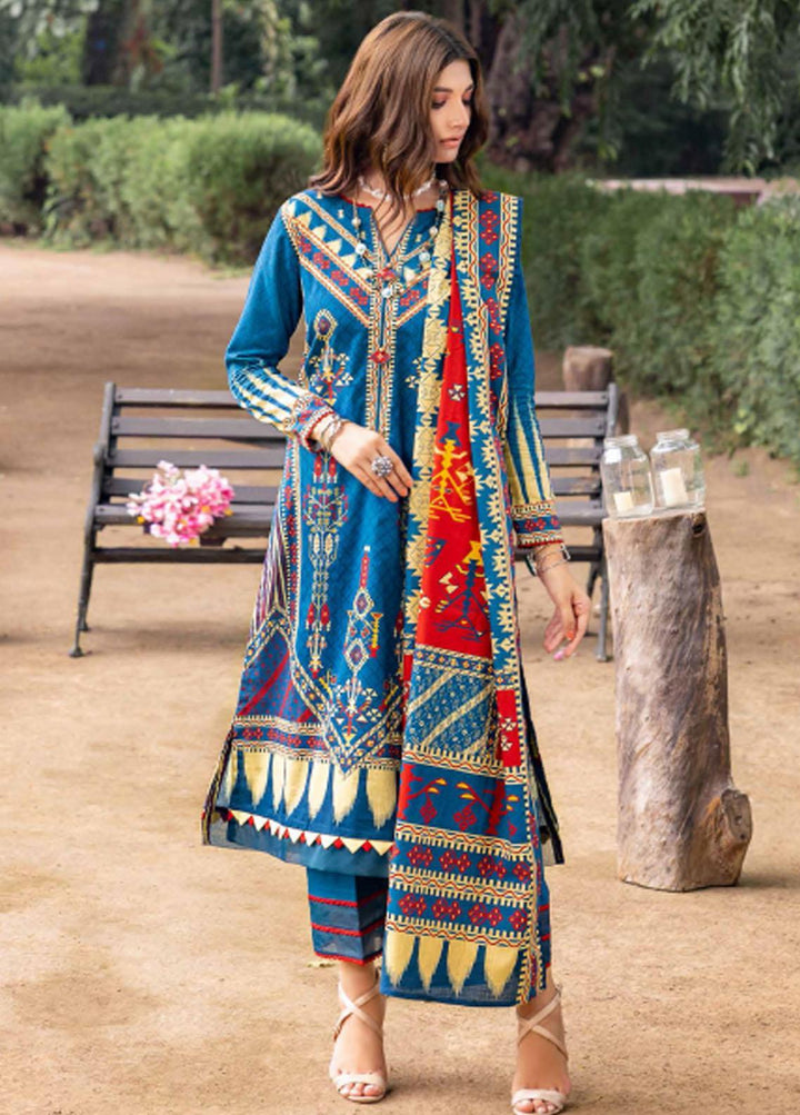 Gul Ahmed Printed Khaddar Suits Unstitched 3 Piece GA22W K-22039B - Winter Collection