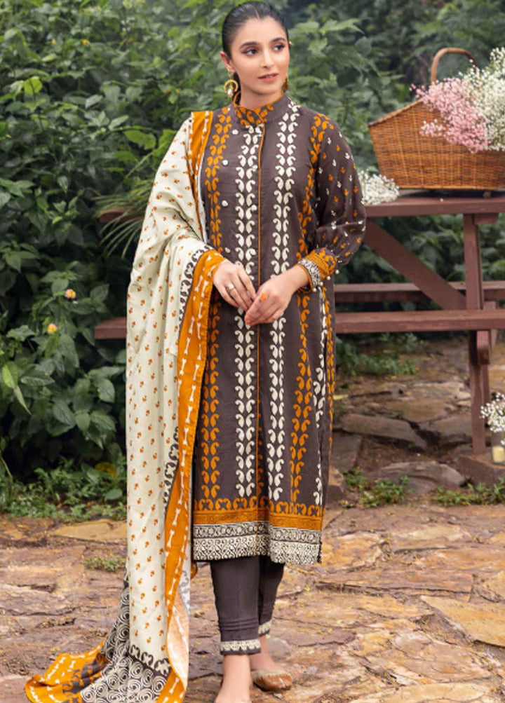 Gul Ahmed Printed Khaddar Suits Unstitched 3 Piece GA22W K-22042B - Winter Collection