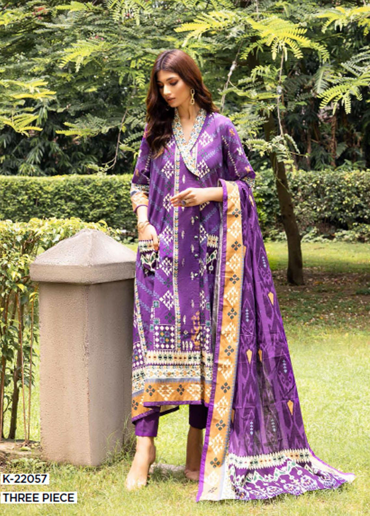 Gul Ahmed Printed Khaddar Suits Unstitched 3 Piece GA22W K-22057 - Winter Collection