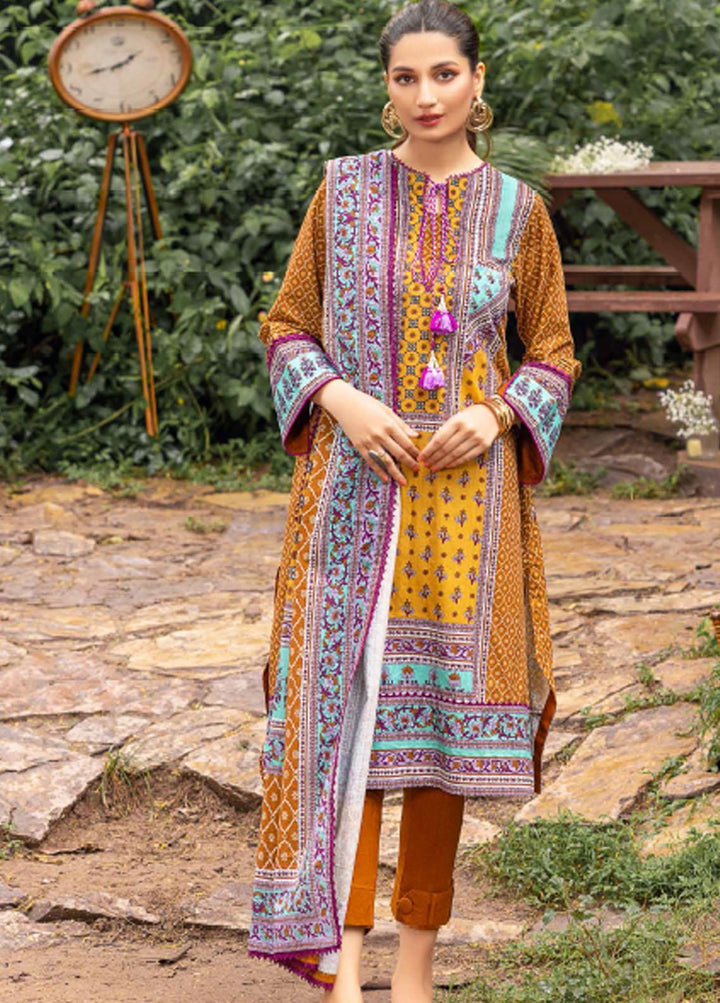 Gul Ahmed Printed Khaddar Suits Unstitched 3 Piece GA22W K-22059B - Winter Collection