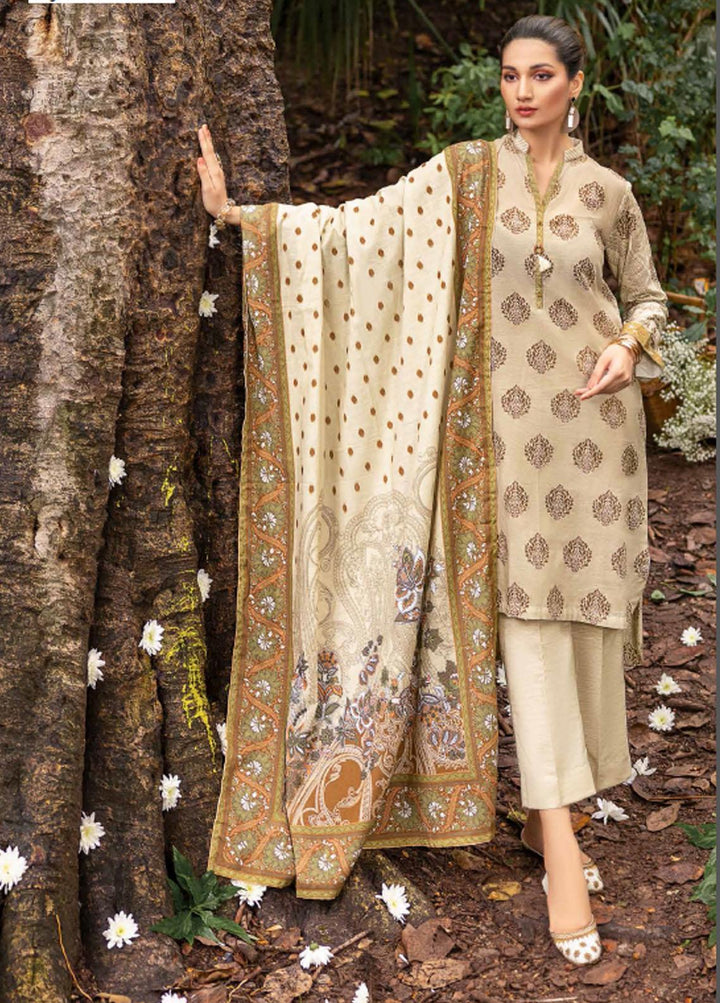 Gul Ahmed Printed Khaddar Suits Unstitched 3 Piece GA22W K-22060B - Winter Collection