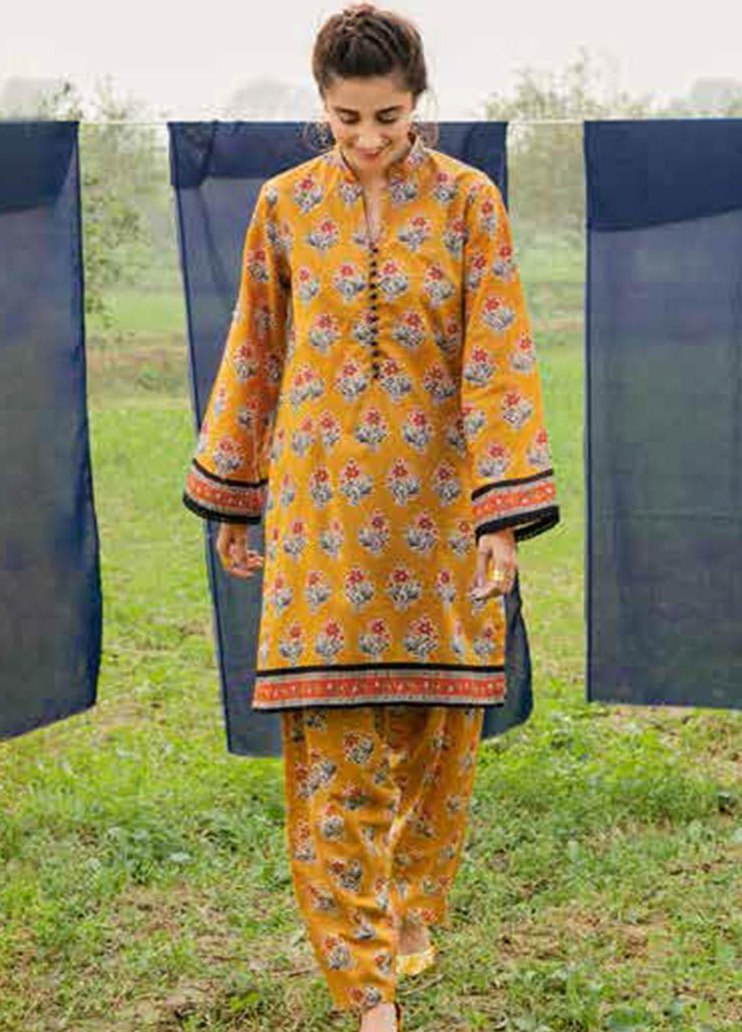 Gul Ahmed Printed Lawn  Unstitched Kurties GA21VG SL 892-B - Summer Collection