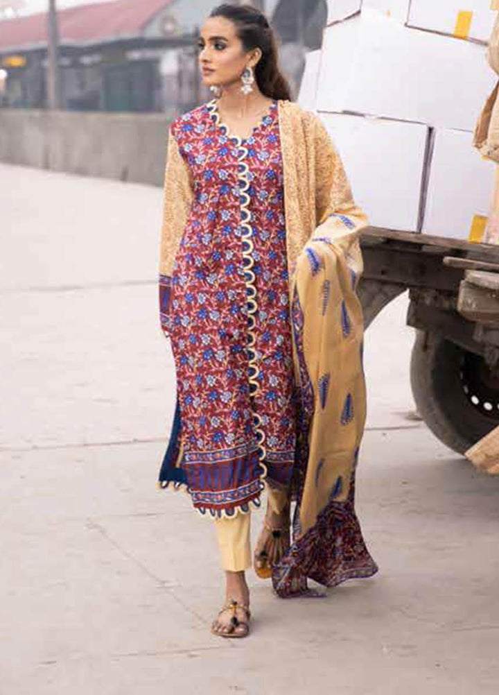 Gul Ahmed Printed Lawn Suits Unstitched 2 Piece GA21VG TL 320-B - Summer Collection