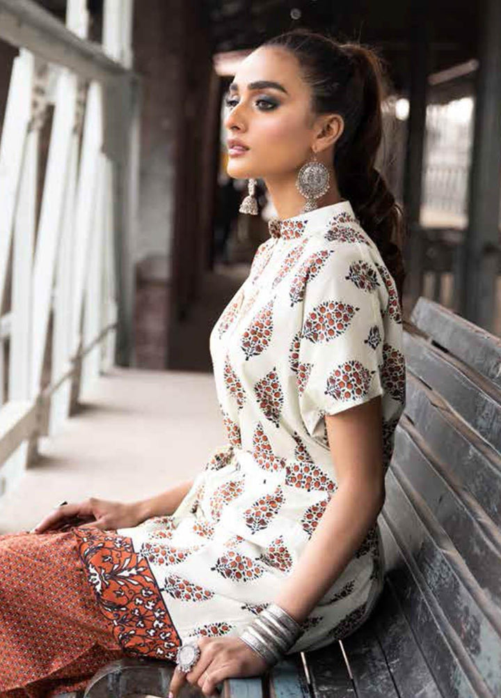 Gul Ahmed Printed Lawn Suits Unstitched 2 Piece GA21VG TL 347-A - Summer Collection