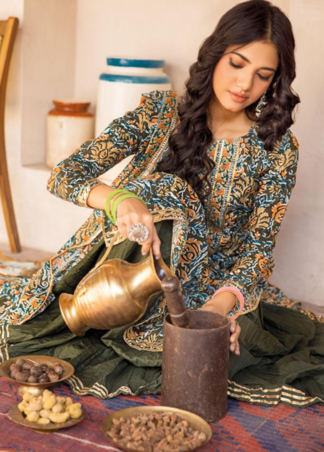 Vintage Garden By Gul Ahmed Printed Lawn Suits Unstitched 3 Piece GA23V CL-32237A - Summer Collection